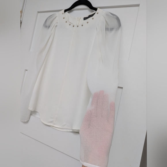 Zara Woman White Blouse - Picture 9 of 11